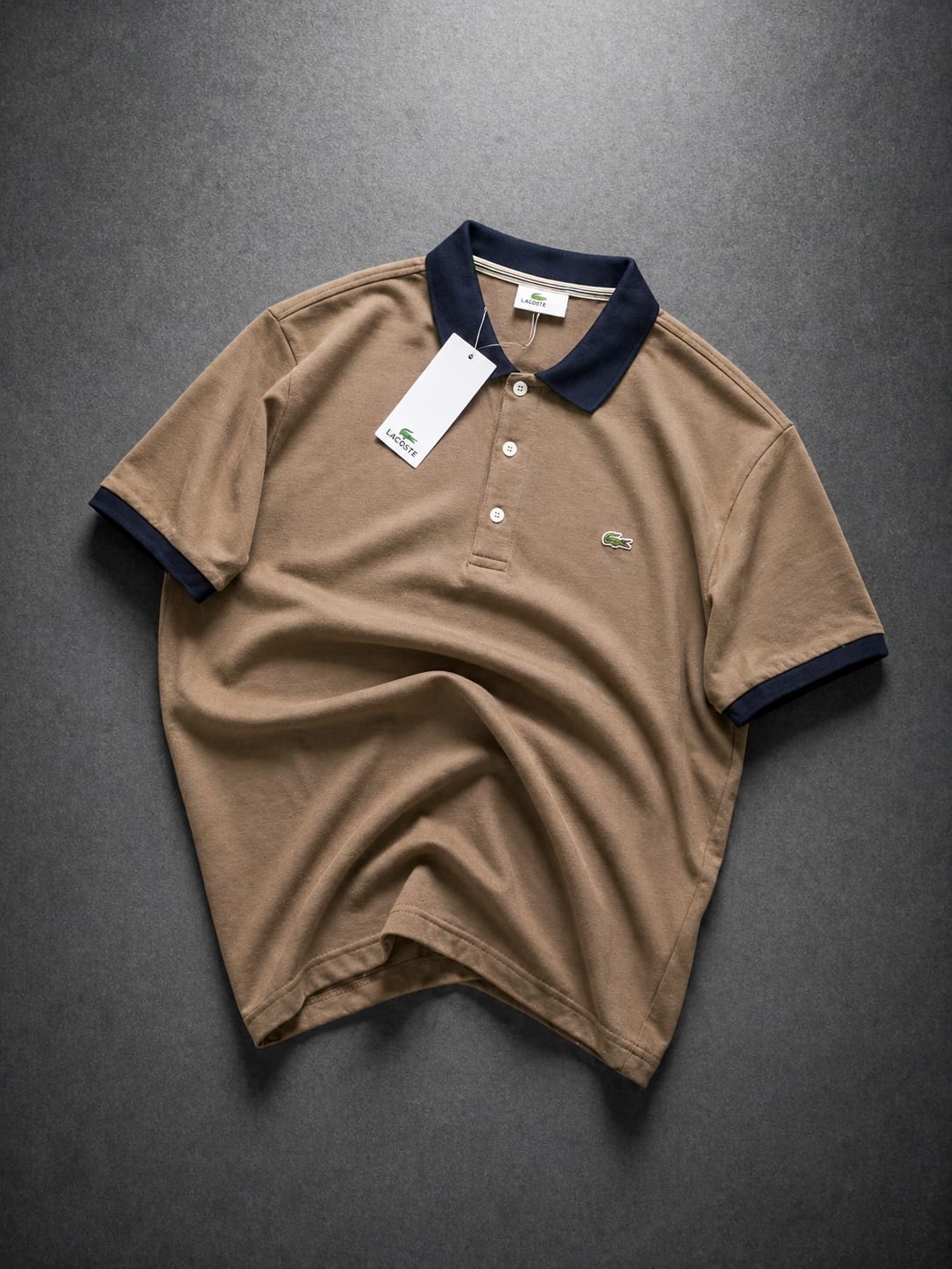 POLO YAKA LACOSTE KAHVERENGİ