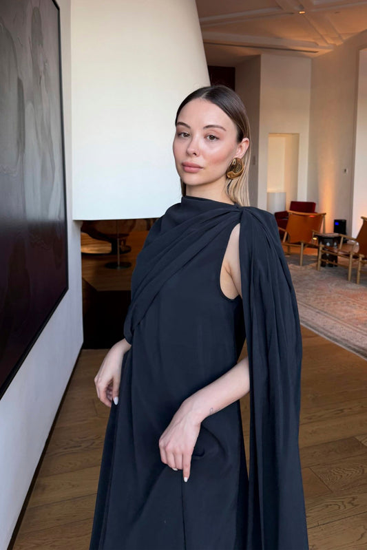 UÇUŞAN PELERİN BLUZ KOYU LACİVERT